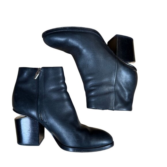 Alexander Wang Gabi Black Ankle Cutout Heel Boots Size 36 - Picture 10 of 13